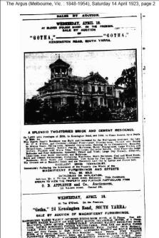 Argus article on Gotha aka Hadley Hall